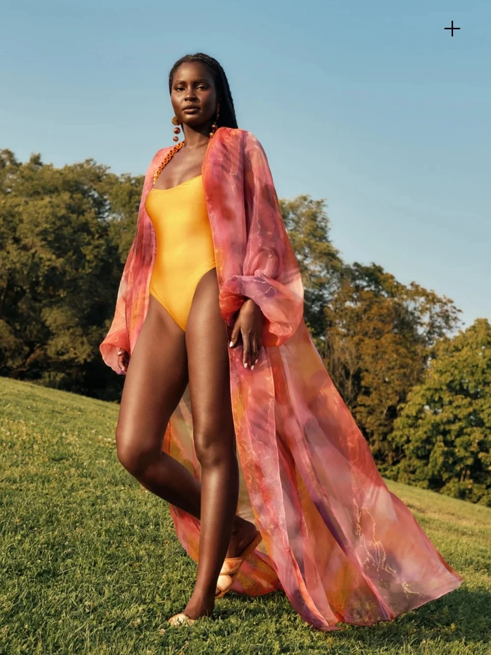 Andrea Iyamah Tisi One Piece Swimsuit in Gold